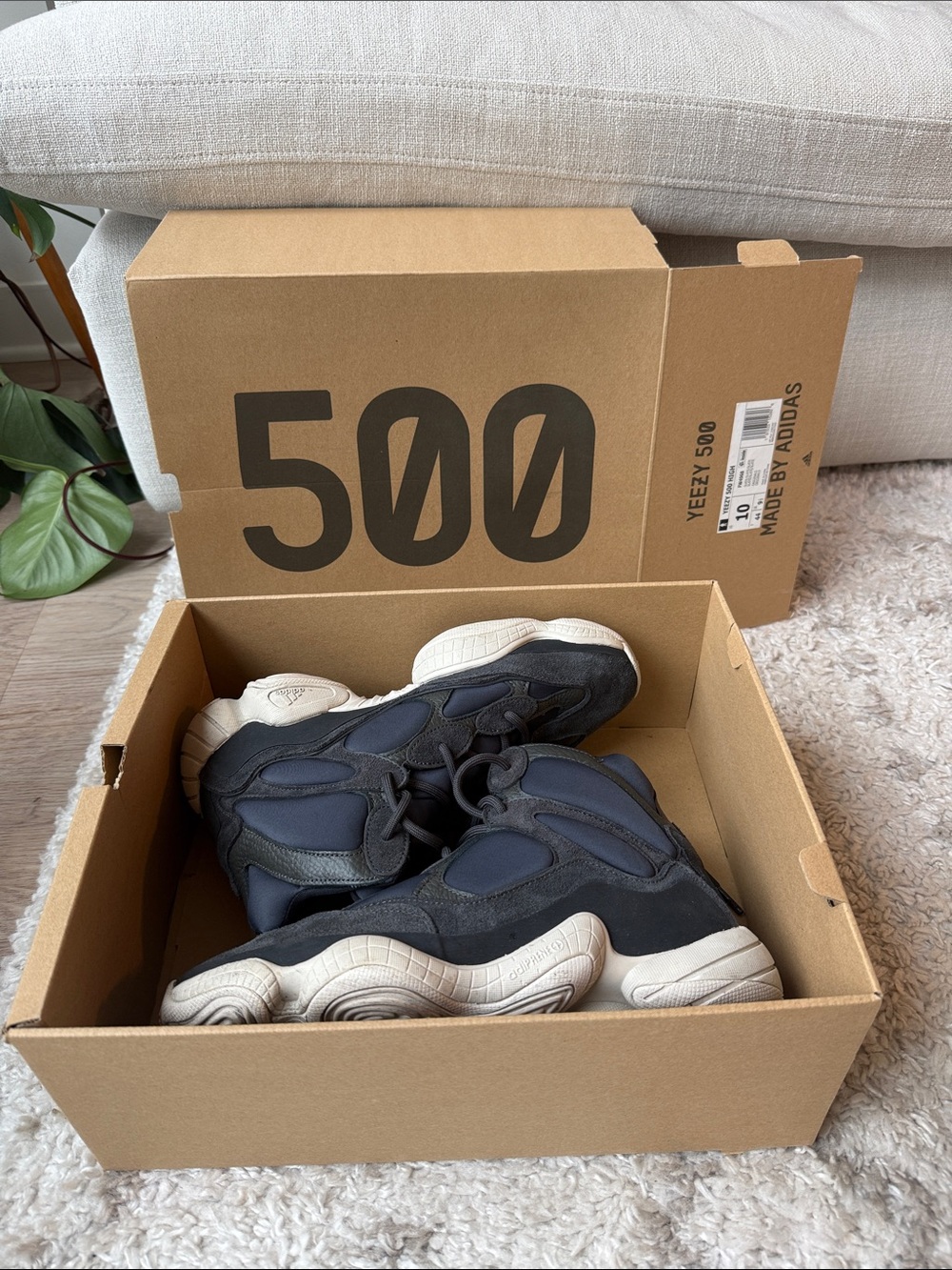 adidas Yeezy 500 Men's Black with Cream Soles